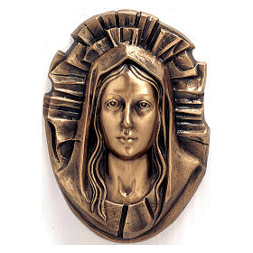 Targa Volto Madonna con nimbo bronzo 45x30 cm per ESTERNO