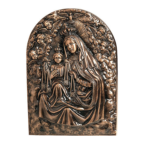 Plaque of Our Lady of Mount Carmel in bronze 65x45 cm for EXTERNAL USE 1
