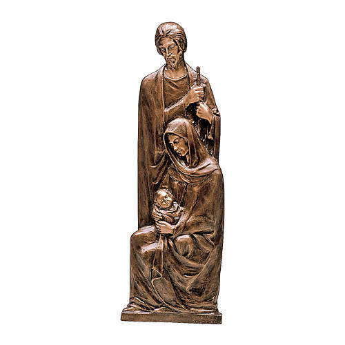 Plaque of the Holy Family in bronze 95x30 cm for EXTERNAL USE 1