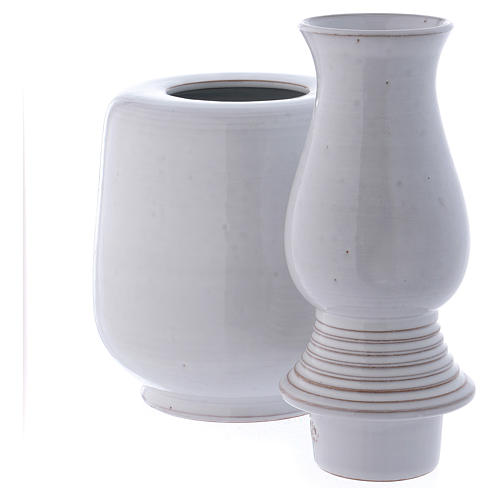 Cremation urn white vase h 40 cm 2