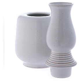 Urne cinéraire vase blanc h 40 cm