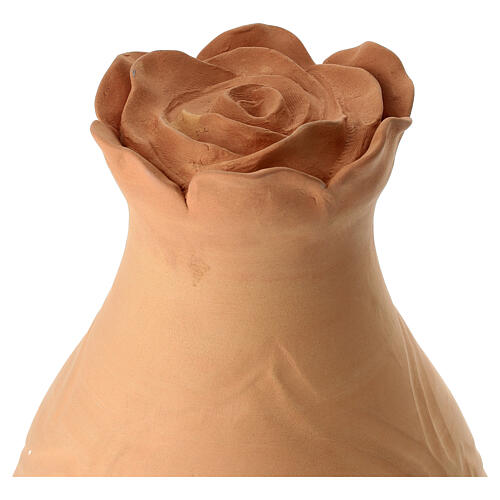 Cremation urn Bocciolo, blooming rose, terracotta 6