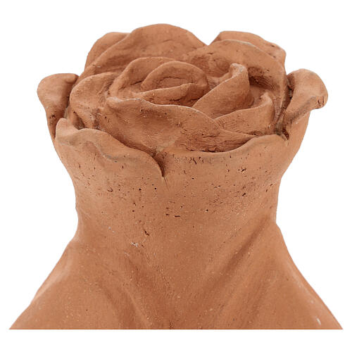 Cremation urn Bocciolo, blooming rose, terracotta 2
