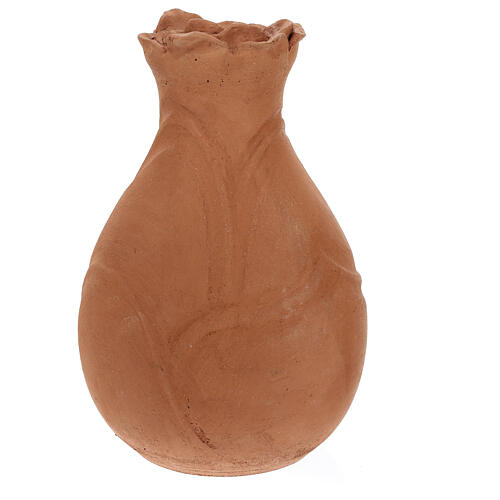 Cremation urn, rose bud shape in red terracotta 1
