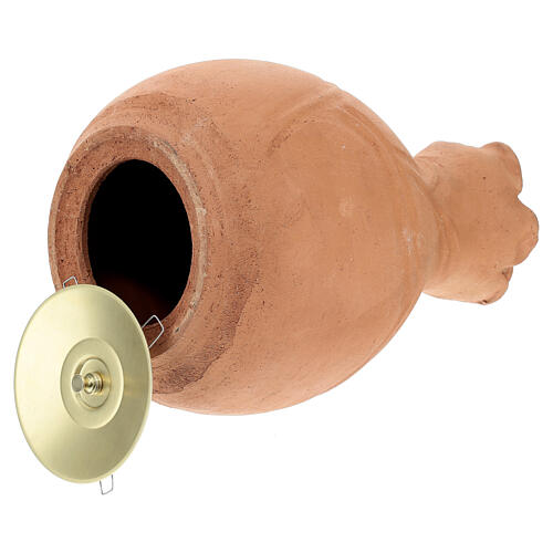 Cremation urn, rose bud shape in red terracotta 4