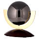 Urna funerária modelo "Ovazione" esfera cinzenta com base de madeira de mogno s1
