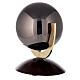 Urna funerária modelo "Ovazione" esfera cinzenta com base de madeira de mogno s2