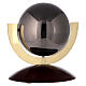 Urna funerária modelo "Ovazione" esfera cinzenta com base de madeira de mogno s4