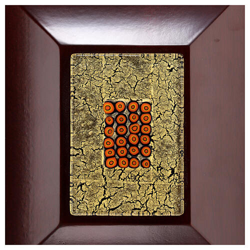 Urna na prochy Venezia – mahoń, szkło Murano i złoty płatek 2