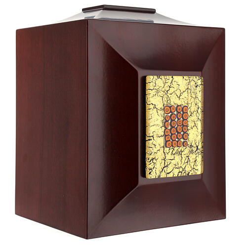 Urna na prochy Venezia – mahoń, szkło Murano i złoty płatek 4