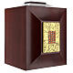 Venice cremation urn in mahogany with Murano glass and gold leaf s4