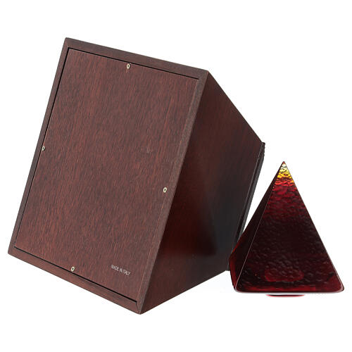 Urna na prochy Pharoh — piramidalna, z mahoniu i szkła Murano 5