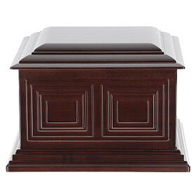 Florentine cremation urn in varnished mahogany