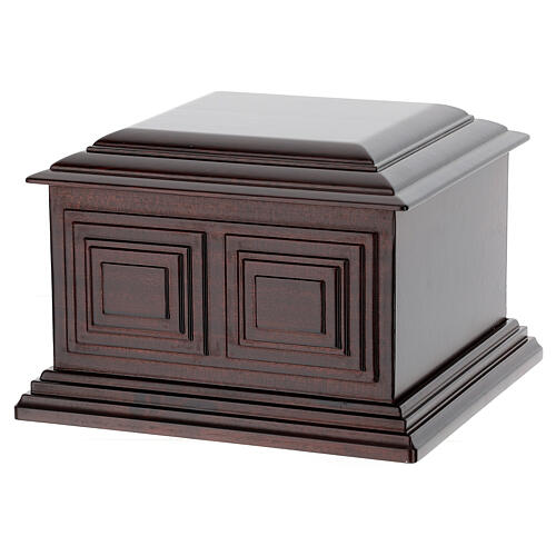 Florentine cremation urn in varnished mahogany 2