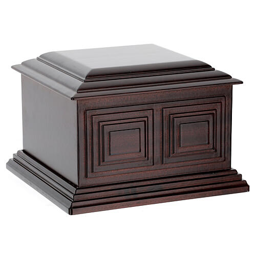 Florentine cremation urn in varnished mahogany 3
