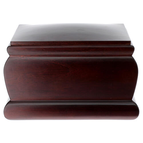 Cremation urn, casket in varnished mahogany 1