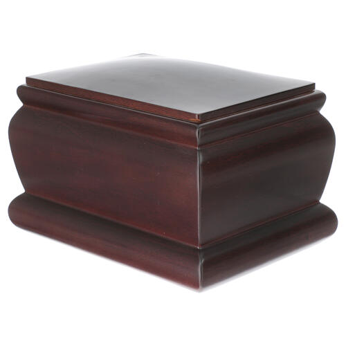 Cremation urn, casket in varnished mahogany 2