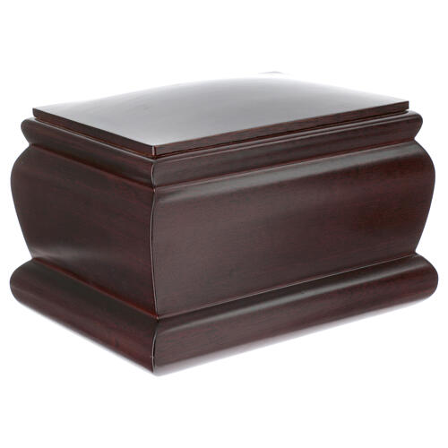 Cremation urn, casket in varnished mahogany 4