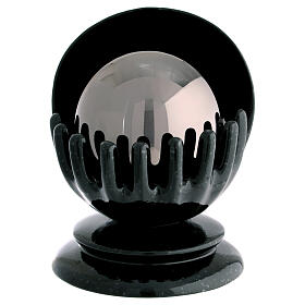 Hands urn with sphere, in ceramic and steel