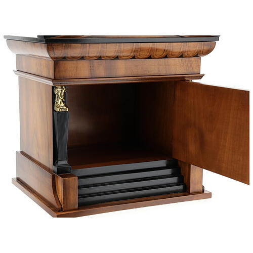 Temple funeral urn in wood and copper suitable for containing 2 urns 8