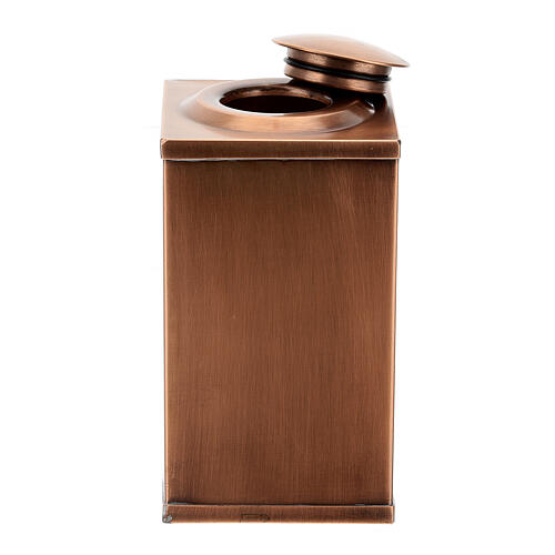 Temple funeral urn in wood and copper suitable for containing 2 urns 10
