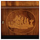 Temple funeral urn in wood and copper suitable for containing 2 urns s2