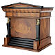 Temple funeral urn in wood and copper suitable for containing 2 urns s3