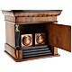 Temple funeral urn in wood and copper suitable for containing 2 urns s4