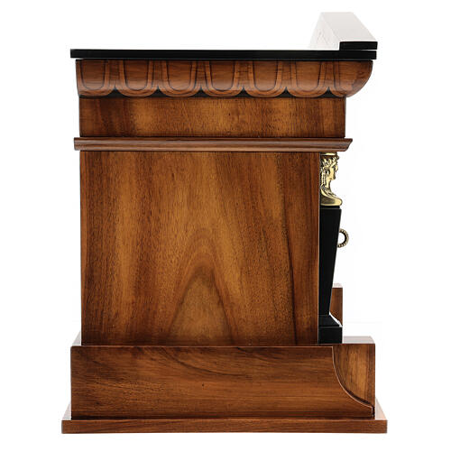 Temple cremation urn, in varnished mahogany for 2 urns 7
