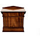 Temple cremation urn, in varnished mahogany for 2 urns s12