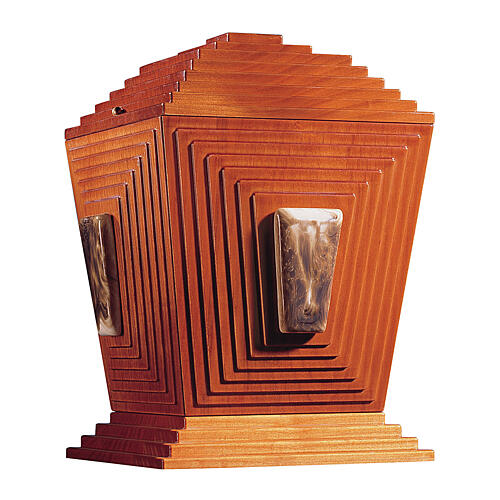 Aschenurne aus Holz und Keramik von Bassano in Form der Pyramide von Joser 1