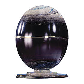 Urna cineraria Meteorito vidrio de murano y esfera de acero