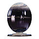 Urna cineraria Meteorito vidrio de murano y esfera de acero s1