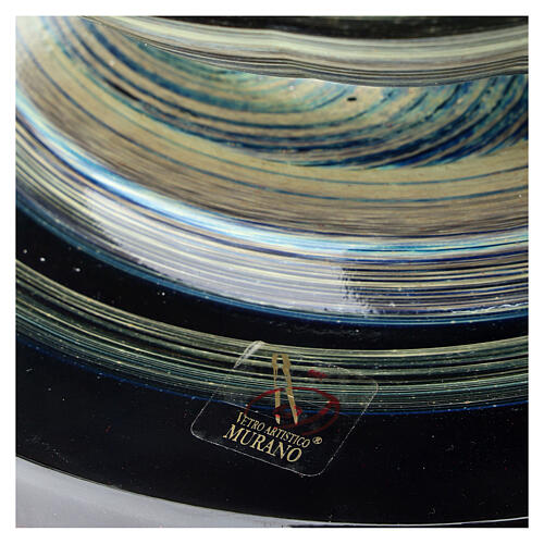 Urna pogrzebowa "Meteoryt" ze szkła Murano i ze stalową sferą 10