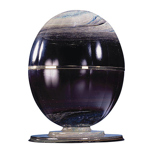 Urna cinerária Meteorito vidro de Murano e esfera de aço 1