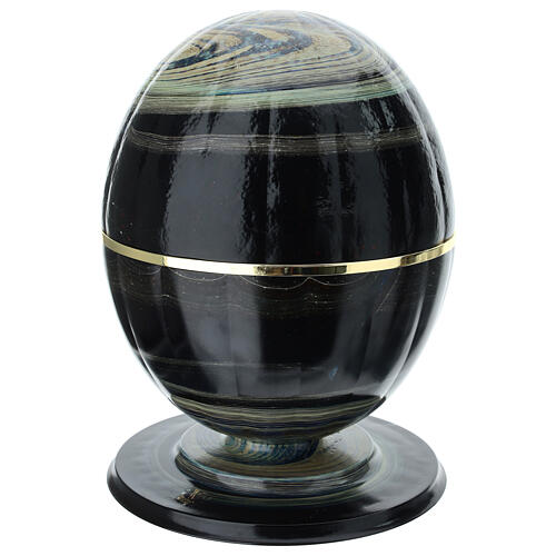 Urna cinerária Meteorito vidro de Murano e esfera de aço 1