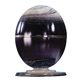 Meteorite cremation urn in Murano glass with steel sphere