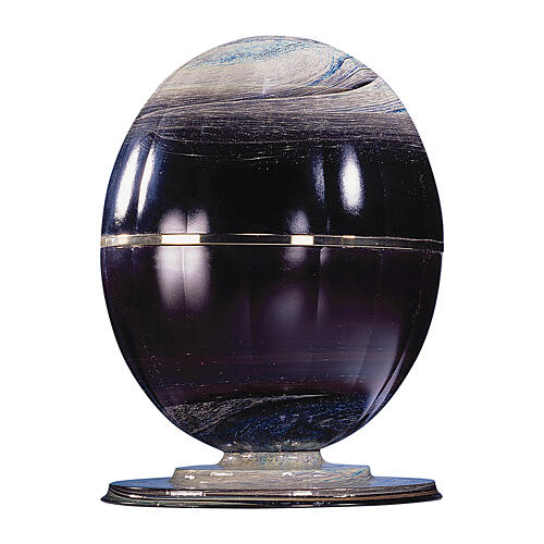Meteorite cremation urn in Murano glass with steel sphere 1