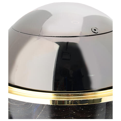 Meteorite cremation urn in Murano glass with steel sphere 5