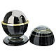 Meteorite cremation urn in Murano glass with steel sphere s2