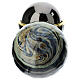 Meteorite cremation urn in Murano glass with steel sphere s4