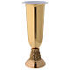 Flower vase in golden brass, steel basket with apostles s1