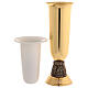 Brass flower vase with steel interior, apostle decoration s4