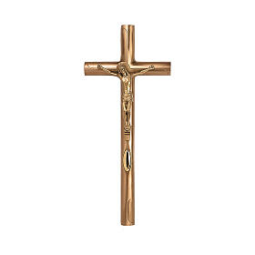 Wall cross in patinated bronze 30 cm, for OUTDOORS