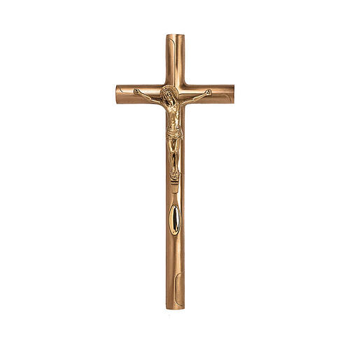 Wall cross in patinated bronze 30 cm, for OUTDOORS 1