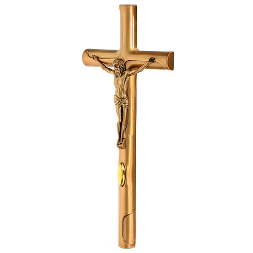 Krzyż ścienny z brązu patynowanego 40 cm na ZEWNĄTRZ 3