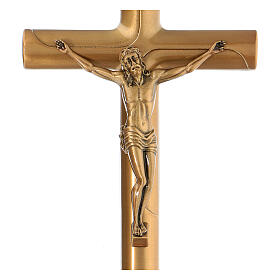 Wall crucifix in patinated bronze 40 cm, for OUTDOORS
