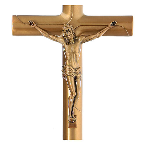 Wall crucifix in patinated bronze 40 cm, for OUTDOORS 2