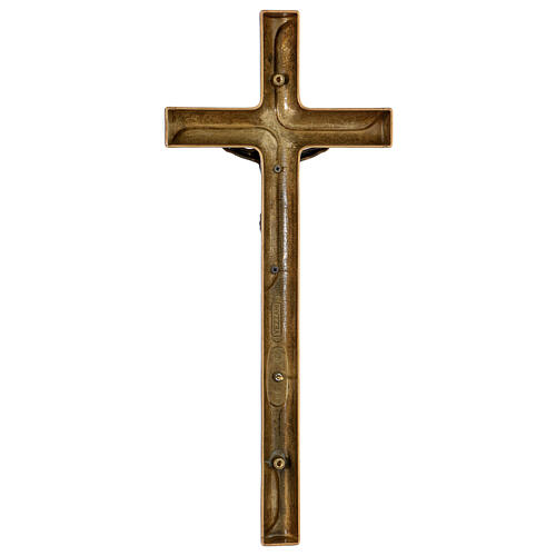 Wall crucifix in patinated bronze 40 cm, for OUTDOORS 5