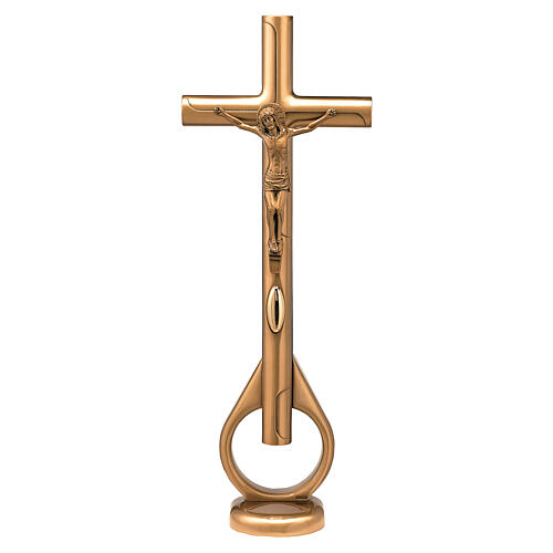 Crucifix de sol bronze 75 cm pour EXTÉRIEUR 1